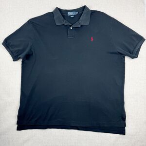 Polo Ralph Lauren Short Sleeve Men's Solid Black Red Pony Polo Shirt